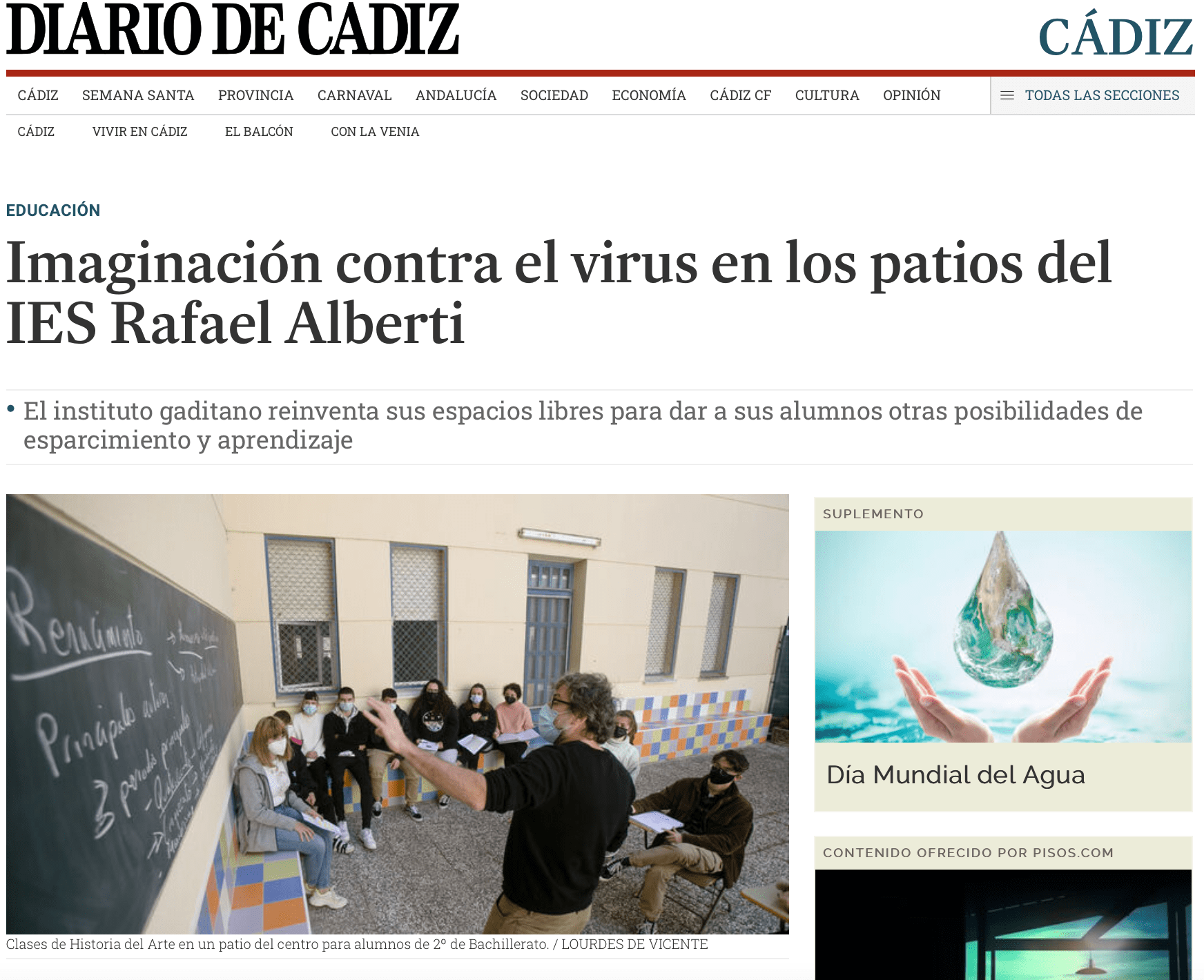 Noticia en el diario de Cádiz